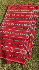 Petit Hanbel Rouge Losanges - SAFIA RUGS