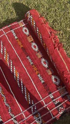 Petit Hanbel Rouge Losanges - SAFIA RUGS