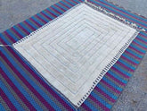 Tapis Mrirt Blanc Carrés en Relief - SAFIA RUGS