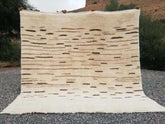 Tapis Mrirt Blanc à Traits Bruns - SAFIA RUGS